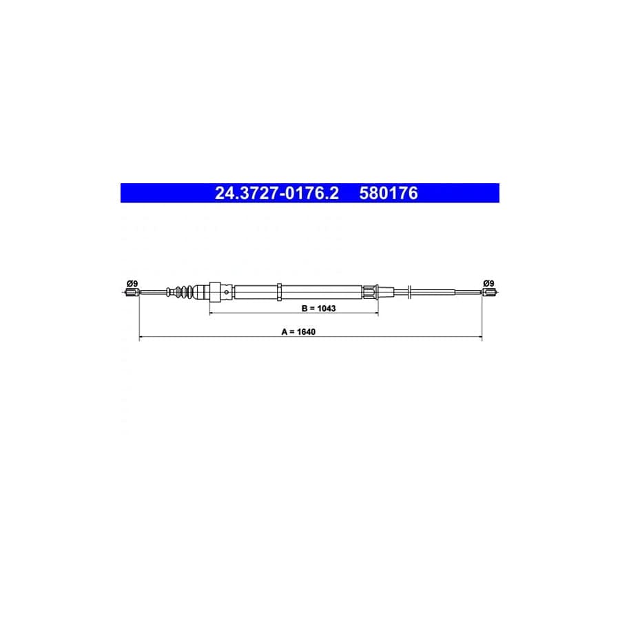 ATE 24.3727-0176.2 Hand Brake Cable