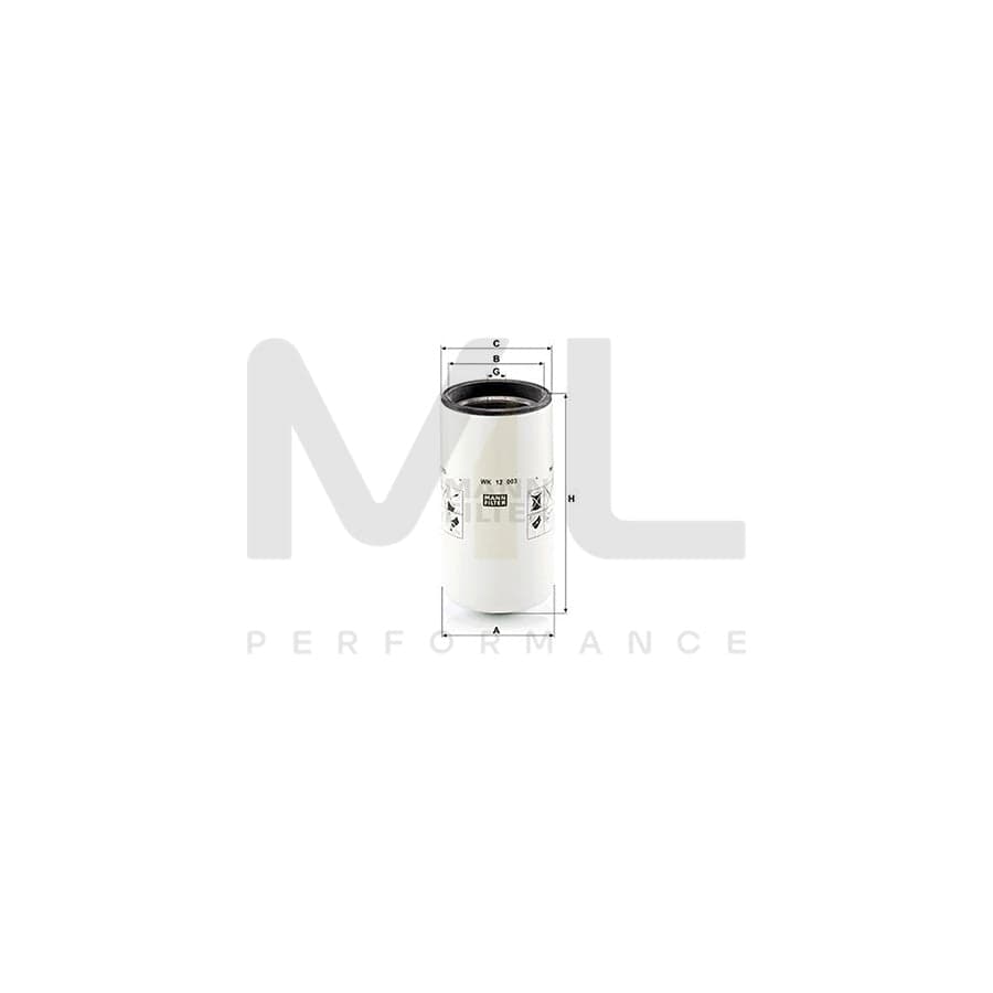 MANN-FILTER WK 12 003 Fuel filter Spin-on Filter | ML Performance Car Parts