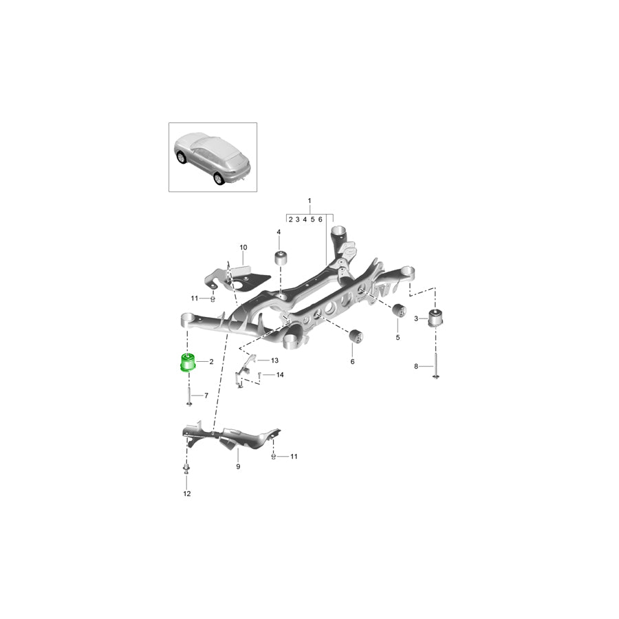 Genuine Porsche Rear Suspension Subframe Front Bush Bearing Porsche Macan | ML Performance UK Car Parts