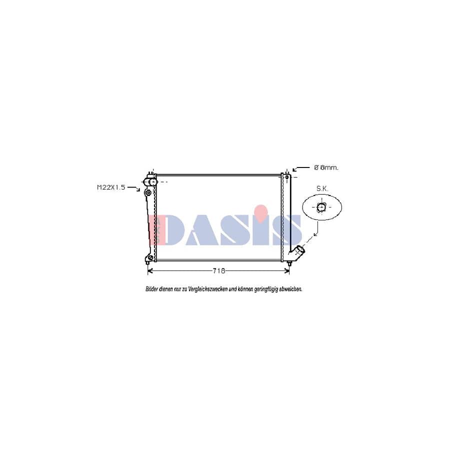 AKS Dasis 160240N Engine Radiator For Peugeot 406 | ML Performance UK