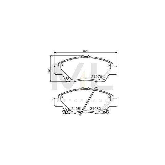 Hella 8DB 355 015-001 Brake Pad Set With Acoustic Wear Warning, With Accessories | ML Performance Car Parts