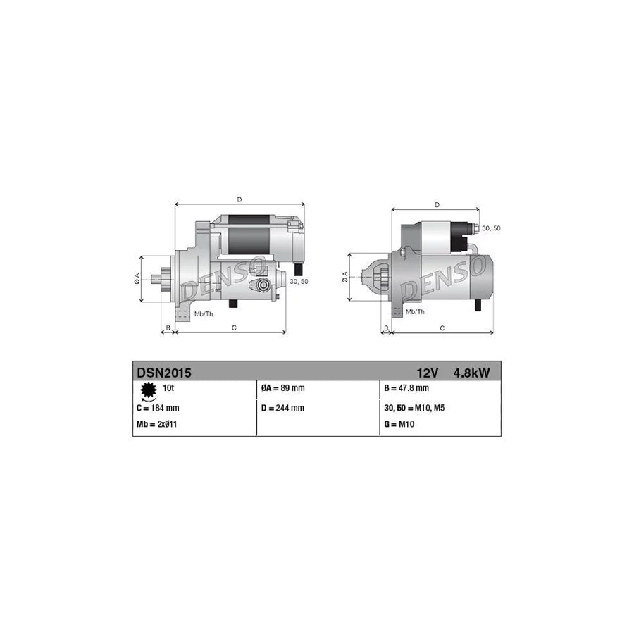 Denso DSN2015 Dsn2015 Starter Motor | ML Performance UK