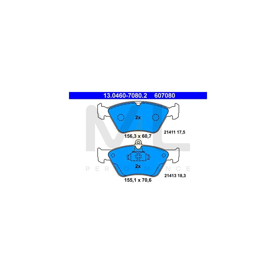 ATE 13.0460-7080.2 Brake pad set excl. wear warning contact | ML Performance Car Parts