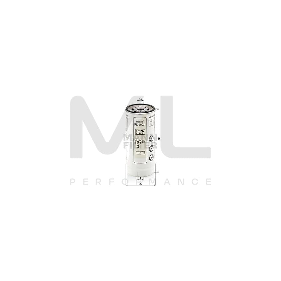 MANN-FILTER PL 600/1 Fuel filter Spin-on Filter | ML Performance Car Parts