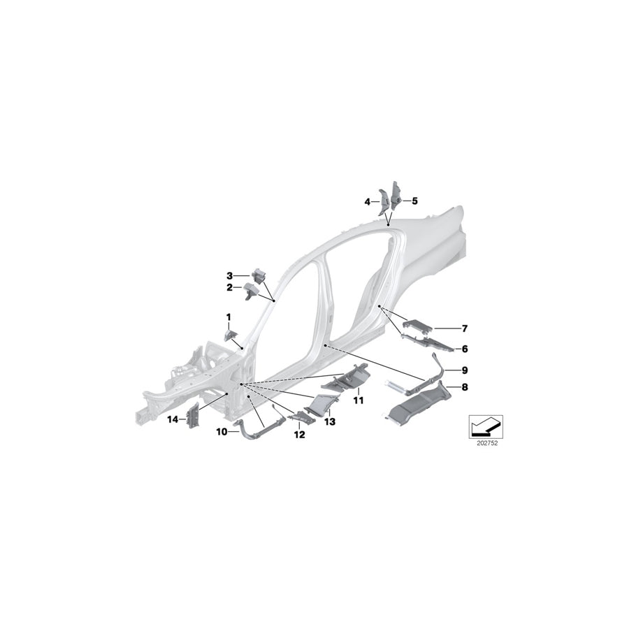 Genuine BMW 41217186353 F10 F11 Molded Part Column A, Bottom Int. Left (Inc. 520d ed, 525d & 535dX) | ML Performance UK