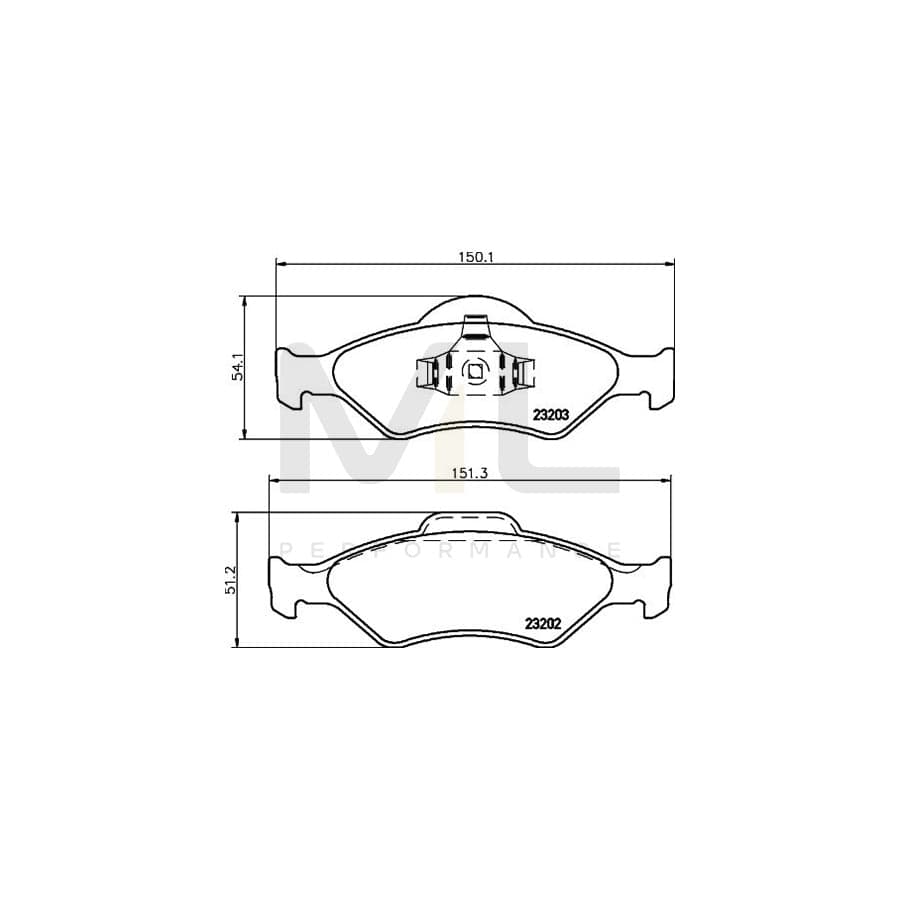 TEXTAR 2320201 Brake pad set not prepared for wear indicator | ML Performance Car Parts