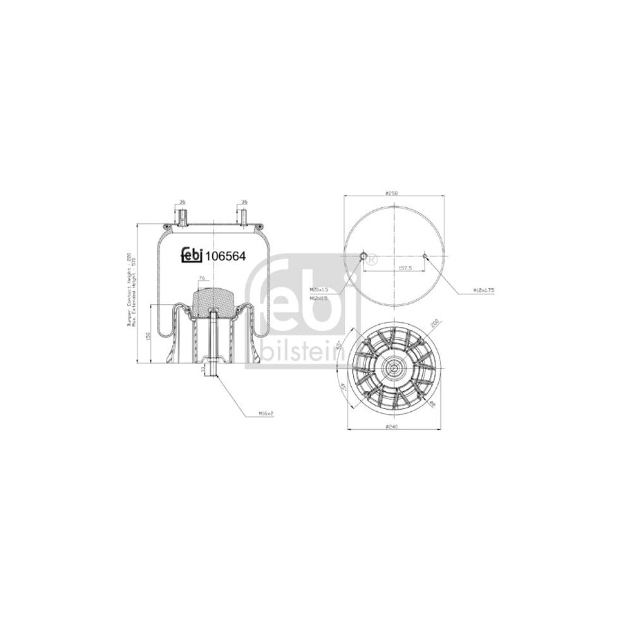 Febi Bilstein 106564 Boot, Air Suspension