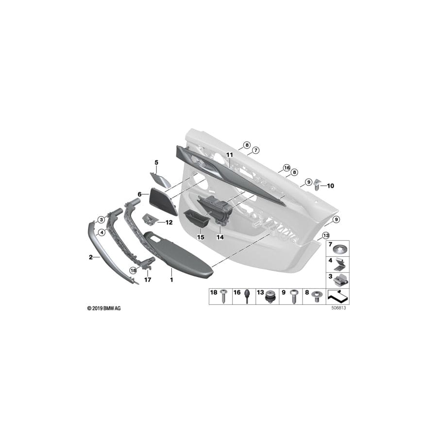 Genuine BMW 51427418437 G30 G31 F90 Cover F Left Loudspeaker Tweeter TITAN (Inc. M550iX, 520i 1.6 & 540dX) | ML Performance UK Car Parts