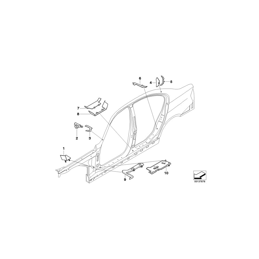 Genuine BMW 41217062454 E91 E90 Molded Part F Column B, Interior Right (Inc. 335d, 323i & 325xi) | ML Performance UK