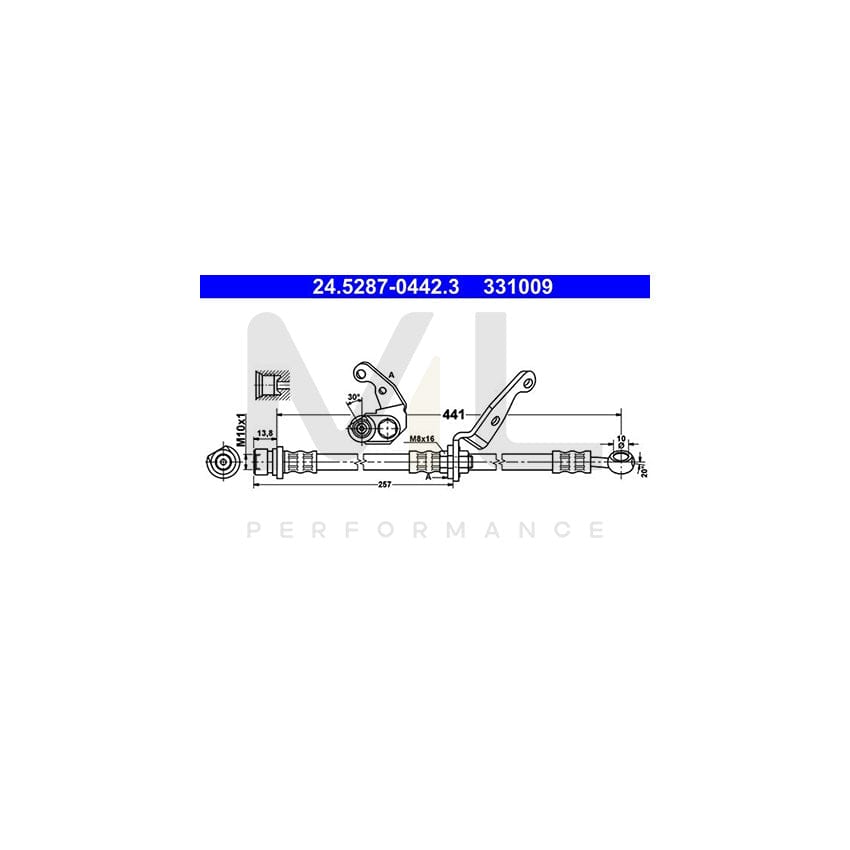 ATE 24.5287-0442.3 Brake Hose for HONDA CR-V I (RD) 441mm, M10x1 | ML Performance Car Parts