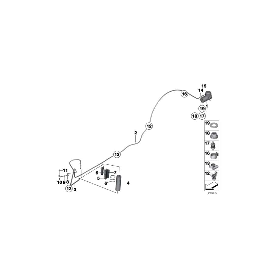 Genuine BMW 11668428106 Vacuum Pipe INTERIOR SIDE (Inc. M6 GT3) | ML Performance UK Car Parts