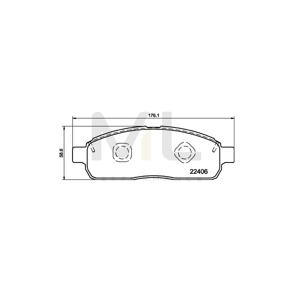 Hella 8DB 355 025-921 Brake Pad Set Not Prepared For Wear Indicator, With Accessories | ML Performance Car Parts