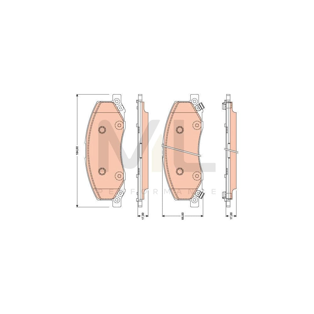 TRW Gdb1781 Brake Pad Set With Acoustic Wear Warning, With Accessories | ML Performance Car Parts