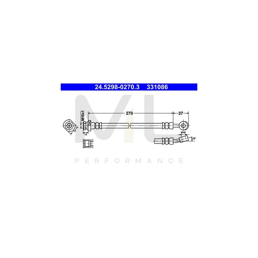 ATE 24.5298-0270.3 Brake Hose 270mm, M10x1 | ML Performance Car Parts