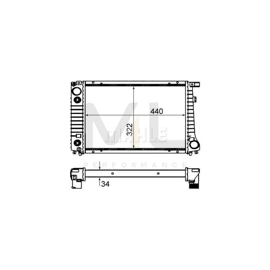 MAHLE ORIGINAL CR 117 000S Engine radiator for BMW 3 Series Mechanically jointed cooling fins | ML Performance Car Parts