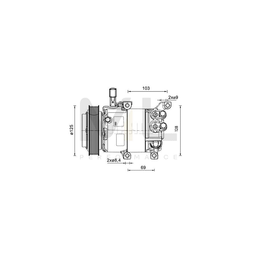 MAHLE ORIGINAL ACP 1458 000P Compressor, air conditioning for HYUNDAI i20 I Hatchback (PB) PAG 46 YF, Refrigerant: R 1234yf, R 134a | ML Performance Car Parts