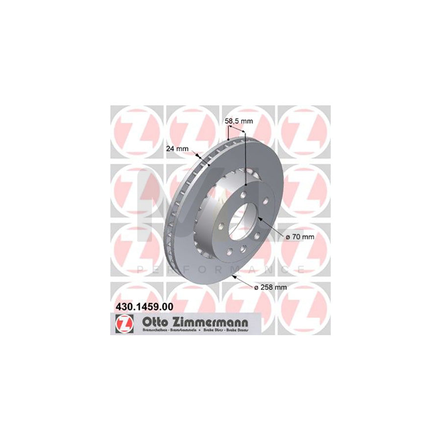 ZIMMERMANN 430.1459.00 Brake Disc for OPEL OMEGA Externally Vented | ML Performance Car Parts