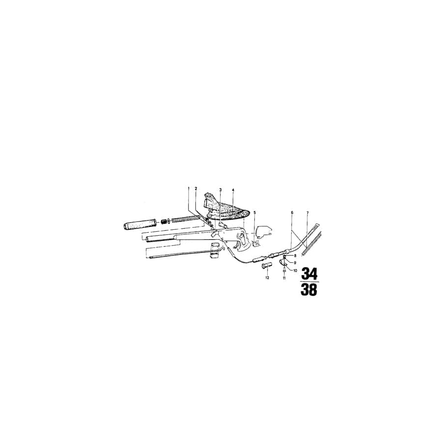 Genuine BMW 34411103128 Hand Brake Bowden Cable (Inc. 2002tii, 2002 & 2000tii) | ML Performance UK Car Parts