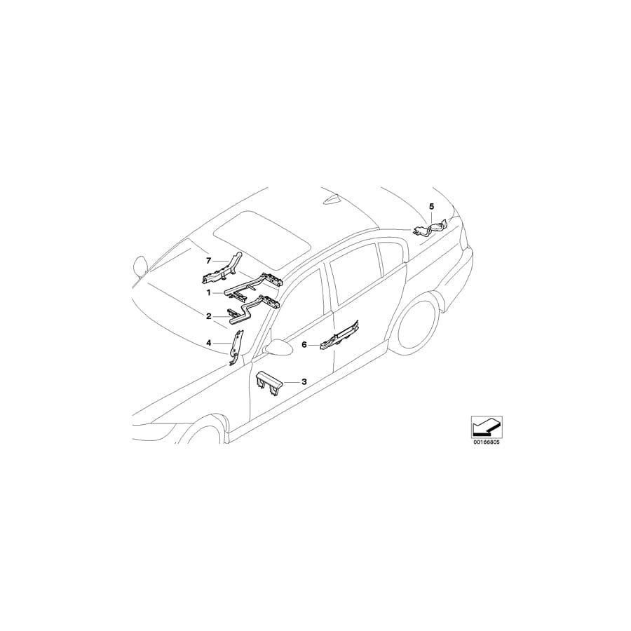 Genuine BMW 61136937111 E90 E91 Wiring Duct A-Pillar, Left (Inc. 330d, 328xi & 316d) | ML Performance UK Car Parts