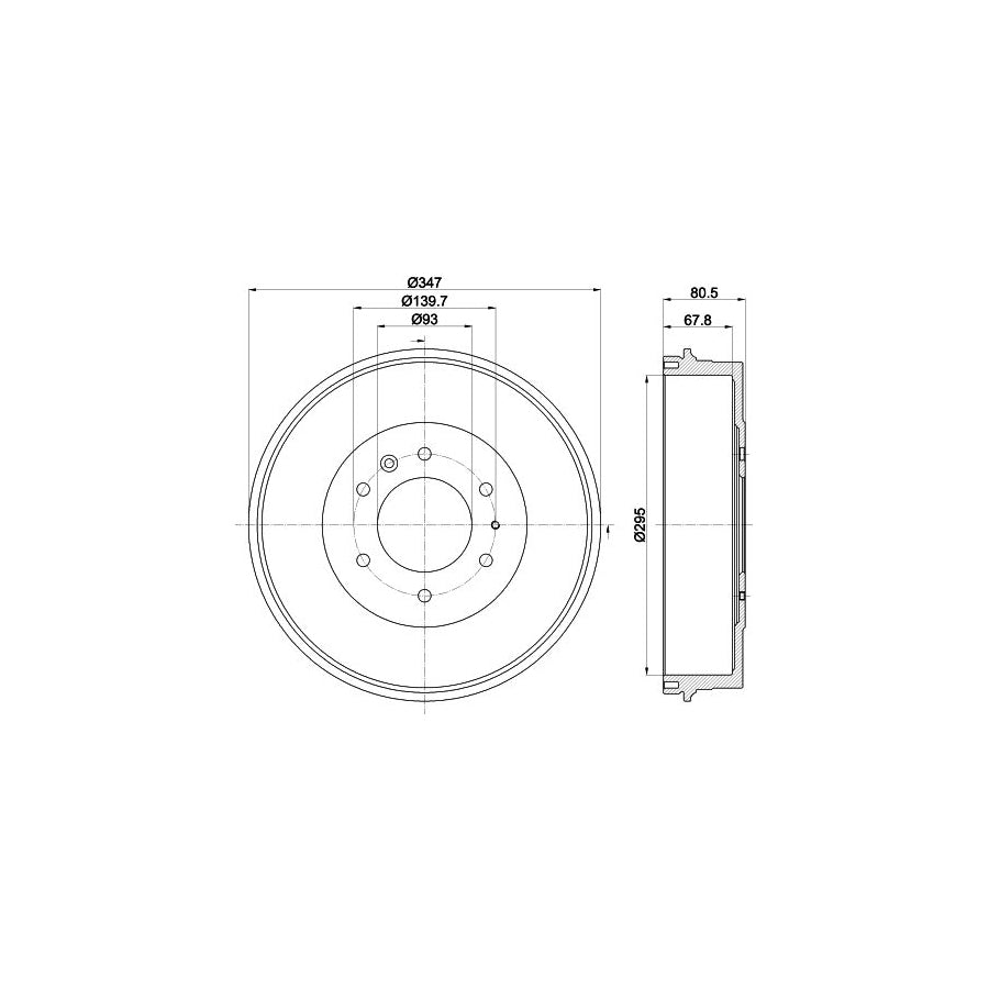 Hella 8DT 355 301-831 Brake Drum