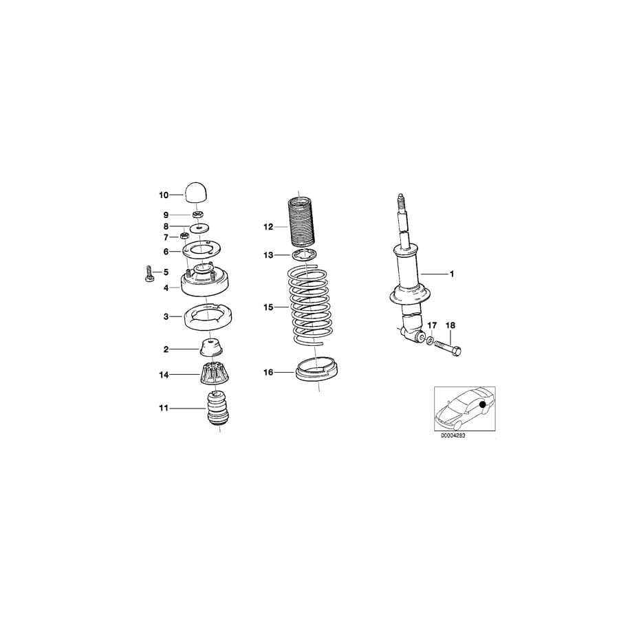 Genuine BMW 33532226189 E32 Coil Spring (Inc. 735i, 735iL & 730i) | ML Performance UK Car Parts