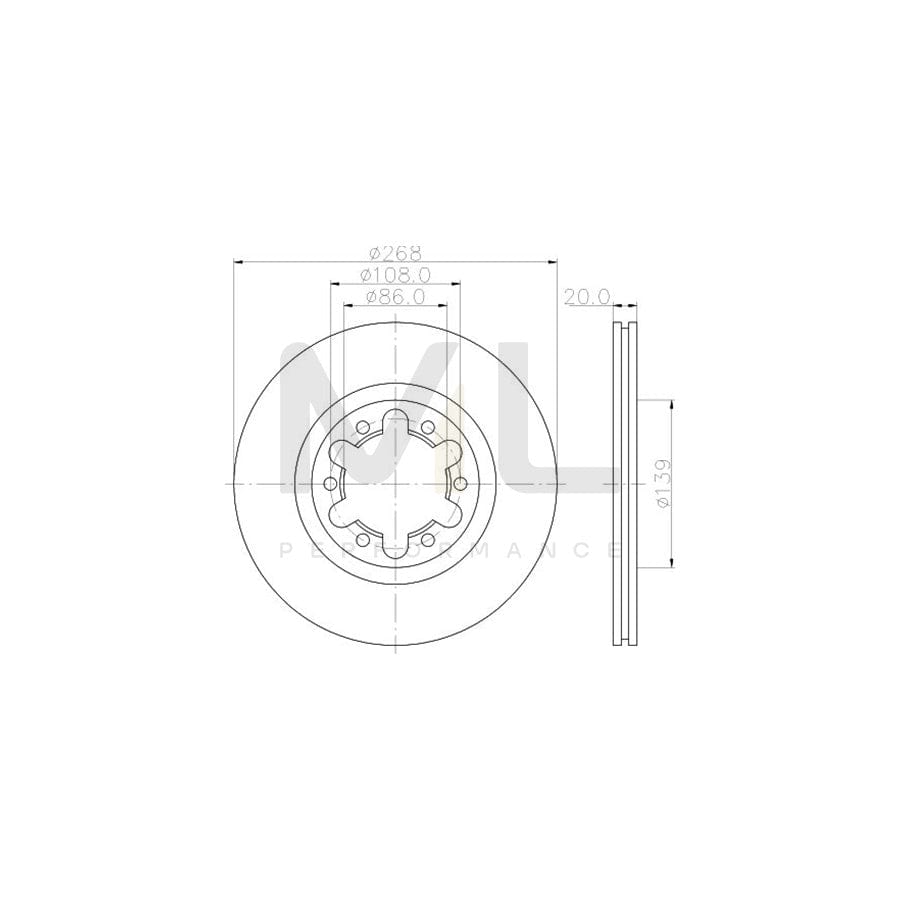 HELLA 8DD 355 117-671 Brake Disc for MAZDA E-Series Internally Vented, without wheel hub, without wheel studs | ML Performance Car Parts