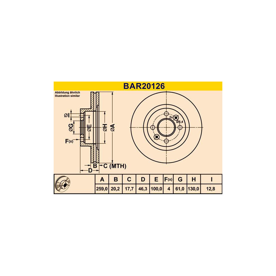 Barum BAR20126 Brake Disc