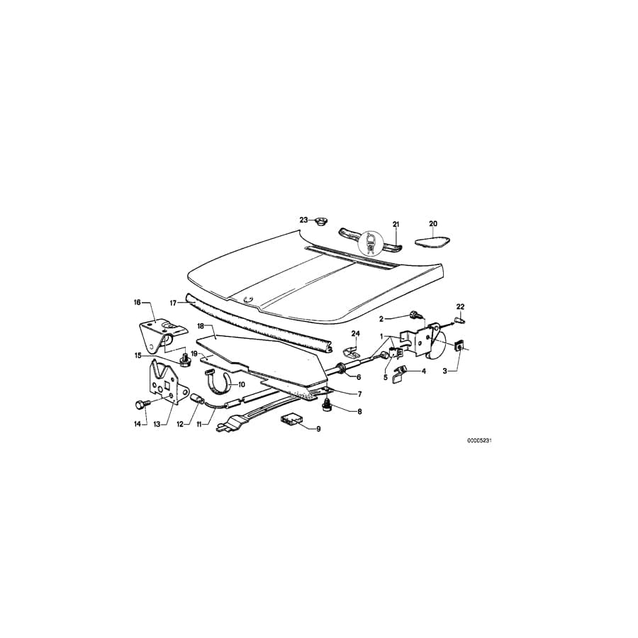 Genuine BMW 51231817624 E12 Bowden Cable (Inc. 518i) | ML Performance UK Car Parts