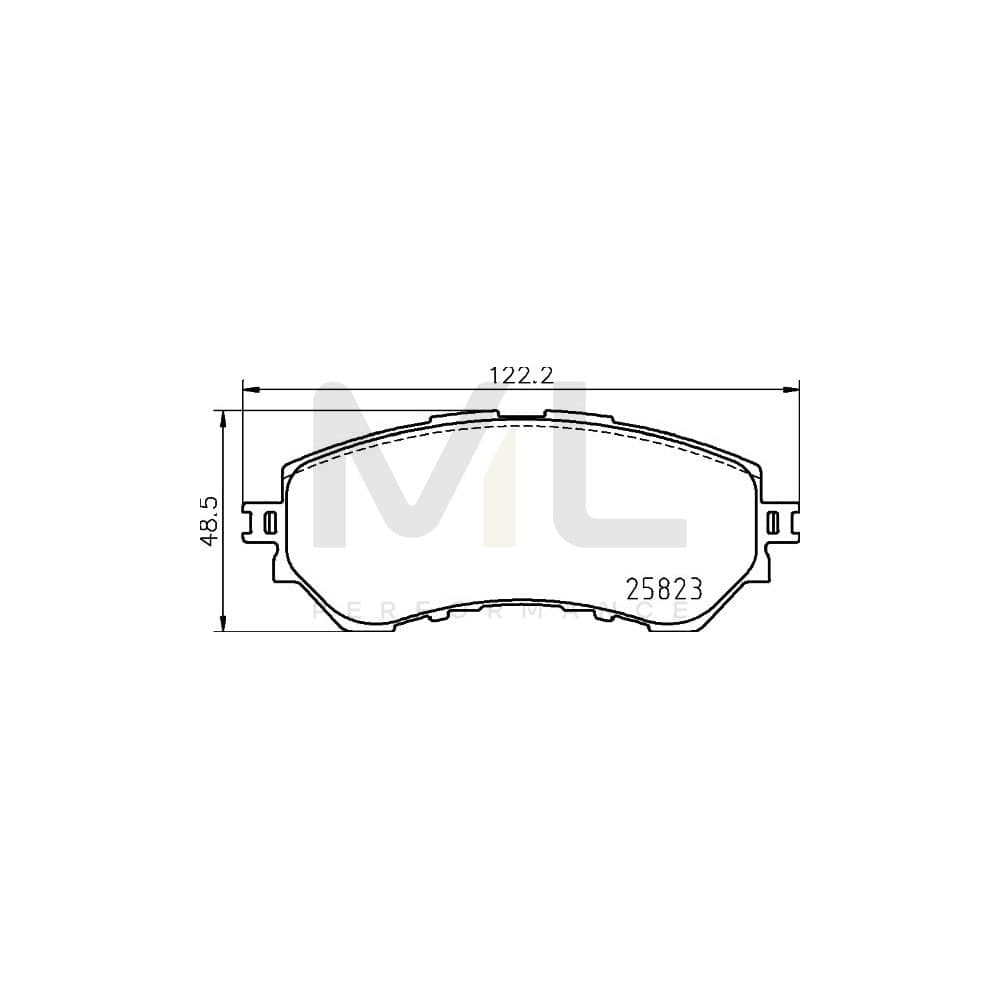 Hella 8DB 355 025-711 Brake Pad Set For Toyota Yaris Not Prepared For Wear Indicator, With Accessories | ML Performance Car Parts