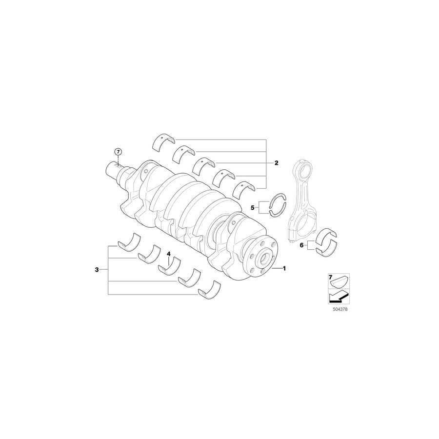 Genuine BMW 11217805943 R56 Bearing Shell Green 1,843-1,849MM (Inc. One D & Cooper D) | ML Performance UK Car Parts