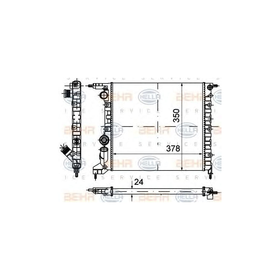 Hella 8MK 376 720-021 Engine Radiator For Renault Clio