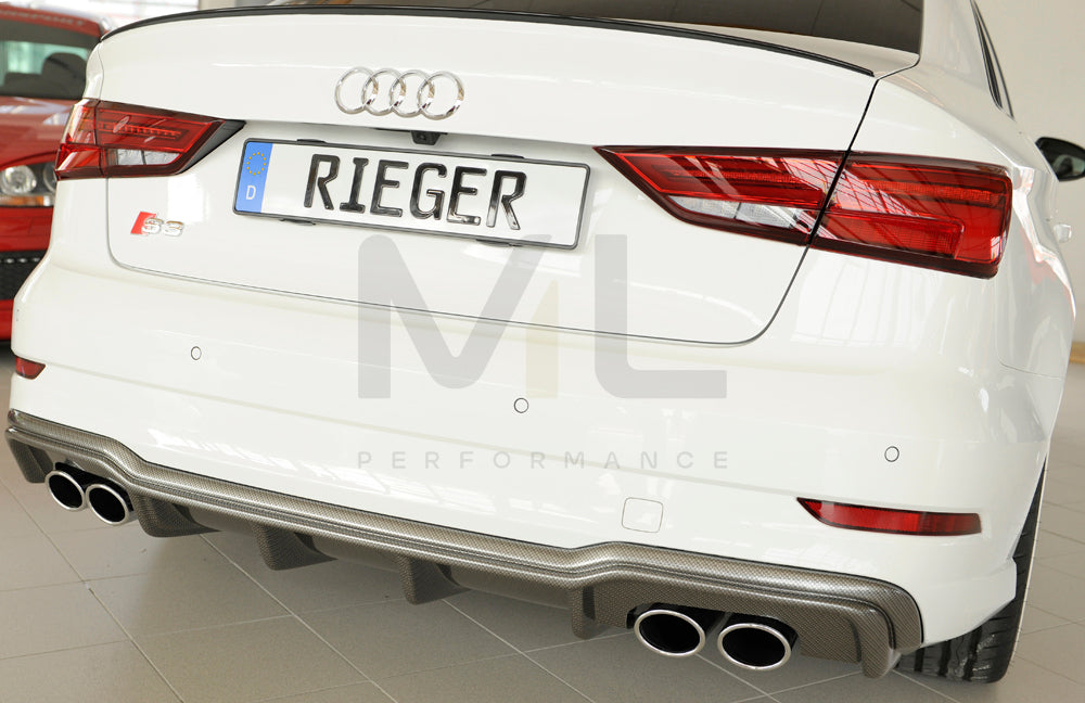 Rieger 00099615 Audi 8V S3 Rear Diffuser 6 | ML Performance UK Car Parts