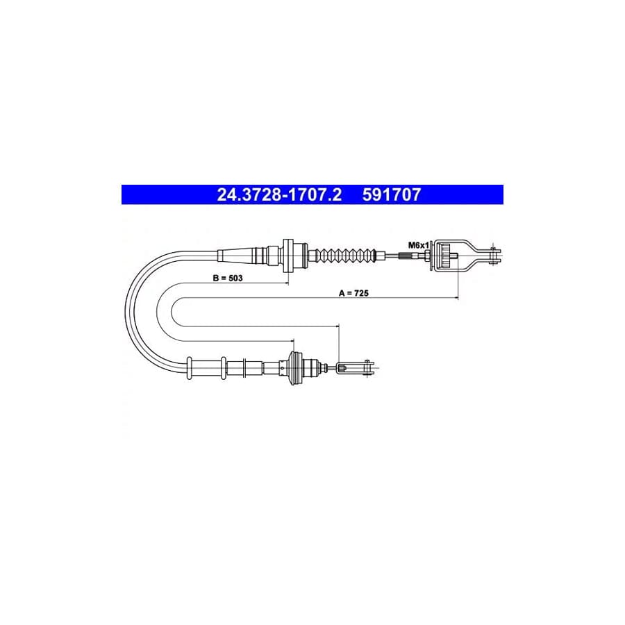 ATE 24.3728-1707.2 Clutch Cable For Nissan Almera