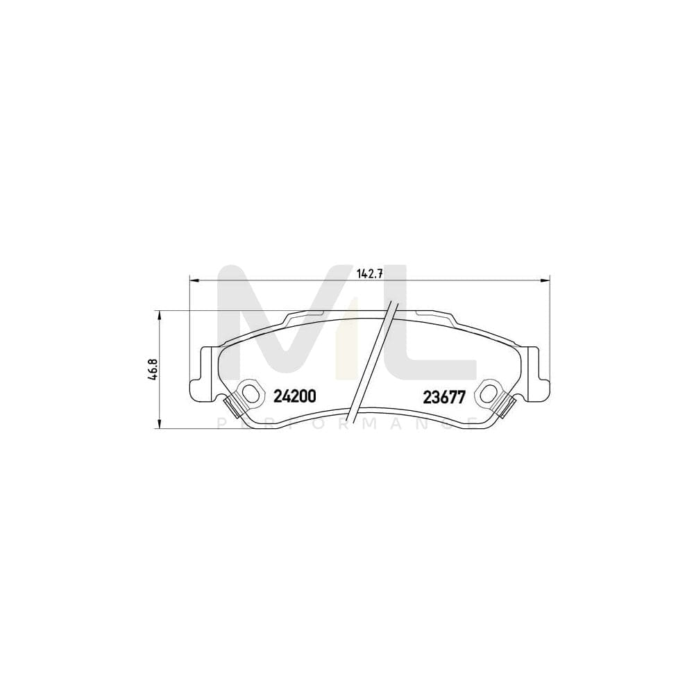 Brembo P 10 002 Brake Pad Set For Chevrolet Blazer S10 With Acoustic Wear Warning | ML Performance Car Parts