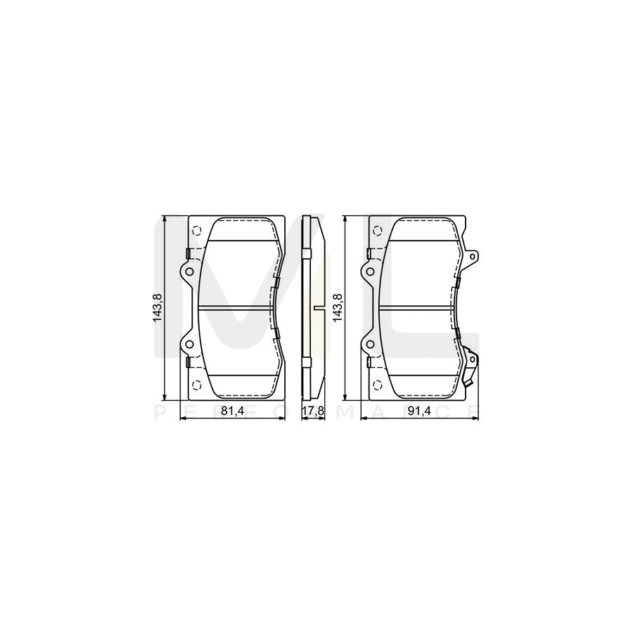 Bosch 0986494693 Brake Pad Set For Nissan Patrol Vi (Y62) With Acoustic Wear Warning, With Anti-Squeak Plate BP1688 | ML Performance Car Parts