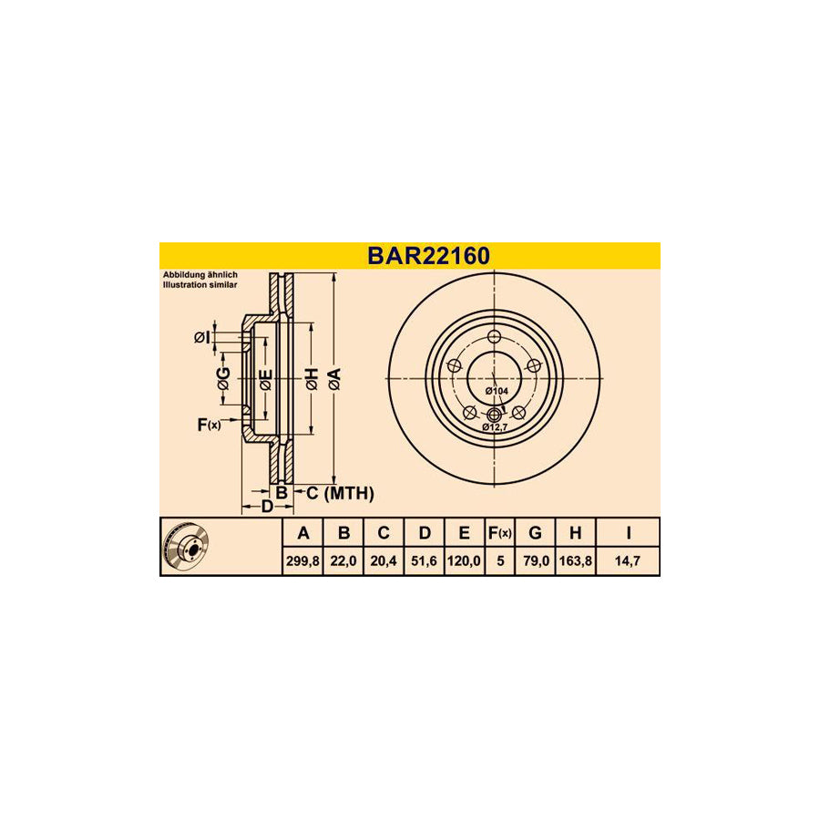 Barum BAR22160 Brake Disc