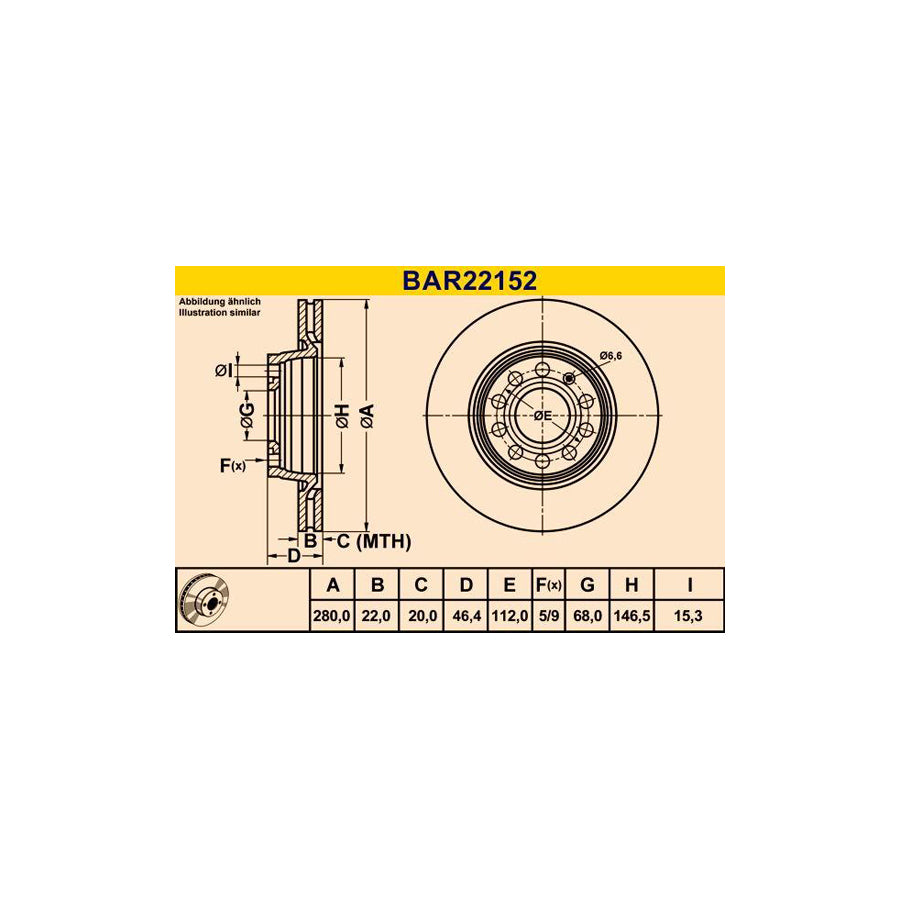 Barum BAR22152 Brake Disc