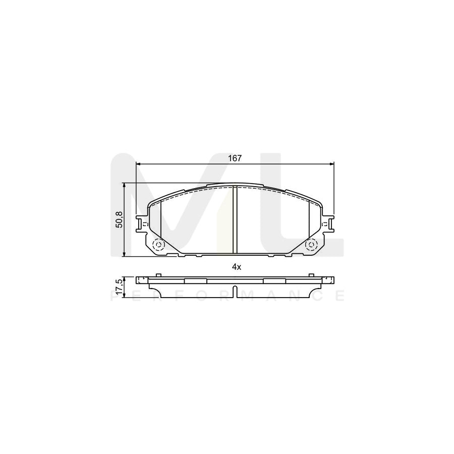 Bosch 0986495404 Brake Pad Set With Mounting Manual BP1777 | ML Performance Car Parts