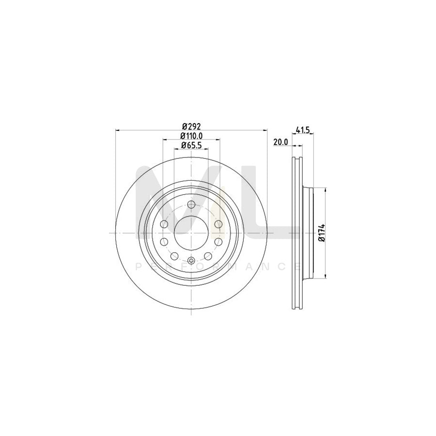 HELLA PRO 8DD 355 109-191 Brake Disc Externally Vented, Coated, without wheel hub, without wheel studs | ML Performance Car Parts