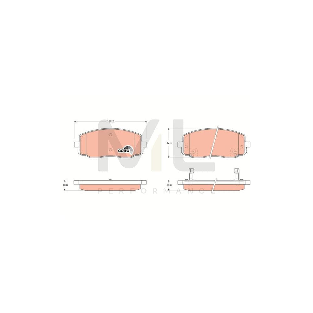 TRW Cotec Gdb3369 Brake Pad Set With Acoustic Wear Warning, With Accessories | ML Performance Car Parts