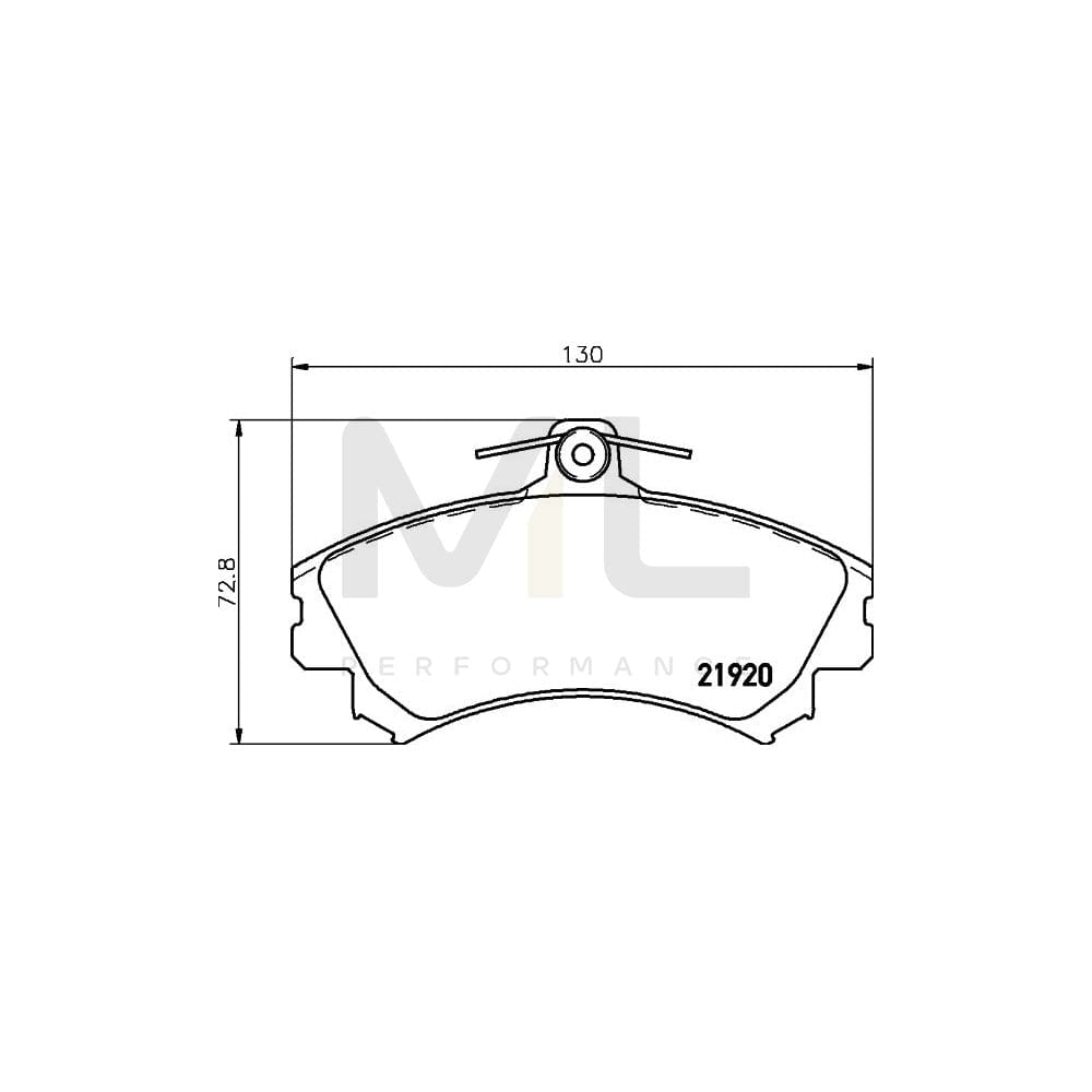 Hella 8DB 355 006-701 Brake Pad Set With Acoustic Wear Warning, With Brake Caliper Screws | ML Performance Car Parts