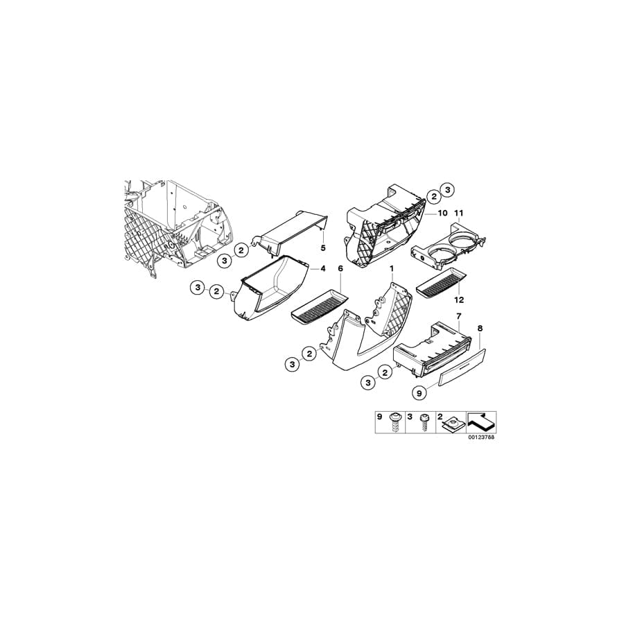 Genuine BMW 51167919620 E53 Center Console, Bottom Part, Rear CHAMPAGNER (Inc. X5) | ML Performance UK Car Parts