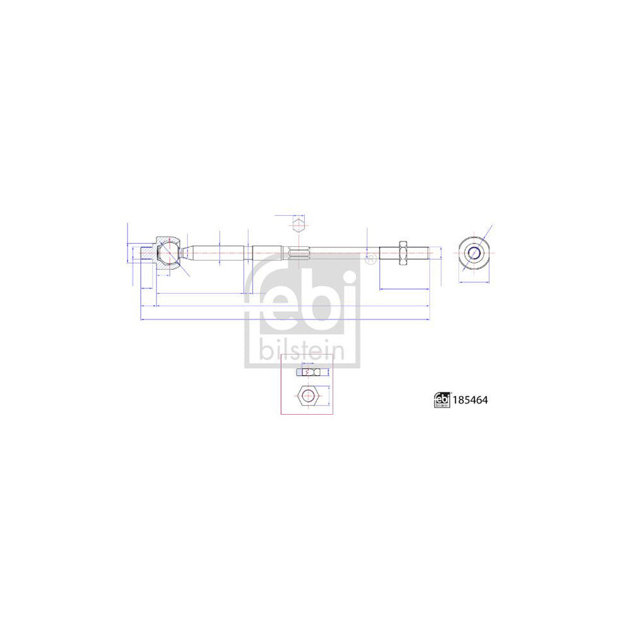 Febi Bilstein 185464 Inner Tie Rod For Ford Ecosport Mk2