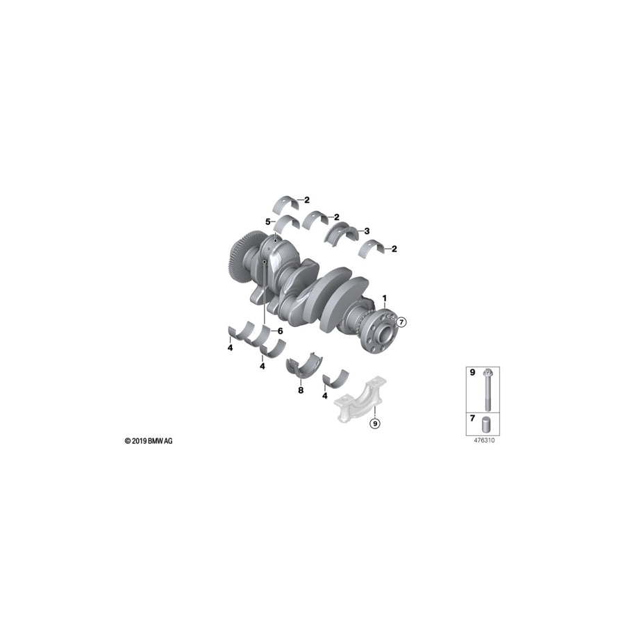 Genuine BMW 11218490341 F46 F45 F21 Crankshaft (Inc. Cooper D, 214d & 114d) | ML Performance UK Car Parts