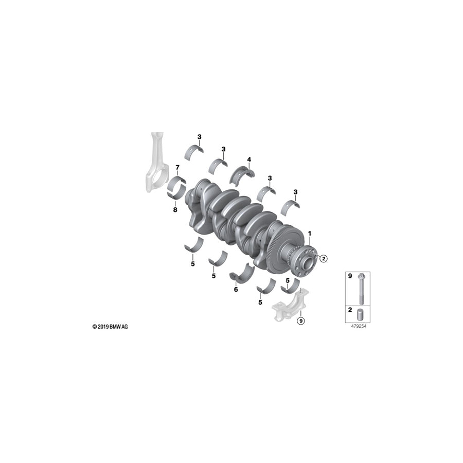 Genuine BMW 11218488562 F44 G31 G20 Crankshaft (Inc. Z4 20i, X3 30iX & JCW) | ML Performance UK Car Parts