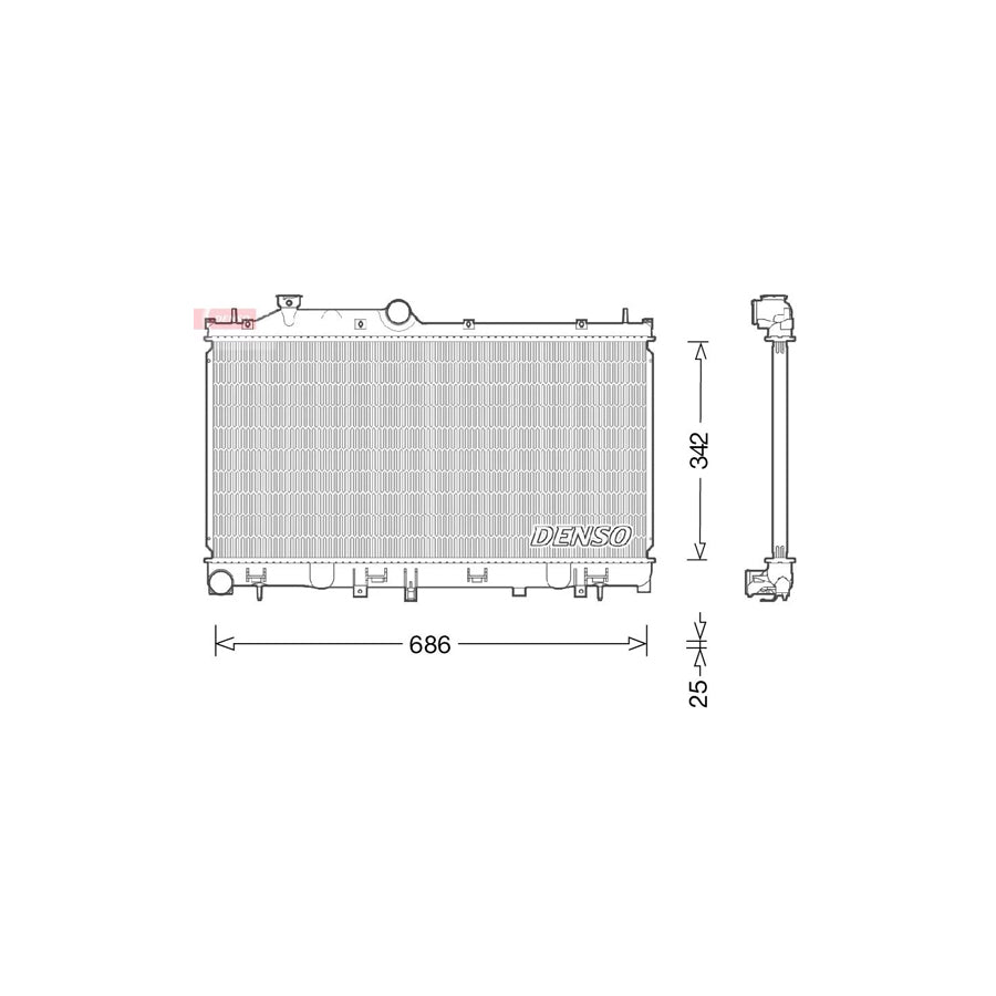 Denso DRM36022 Drm36022 Engine Radiator For Subaru Forester Iv (Sj) | ML Performance UK