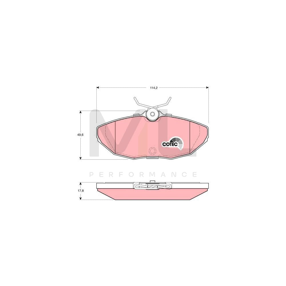 TRW Cotec Gdb1398 Brake Pad Set Not Prepared For Wear Indicator | ML Performance Car Parts