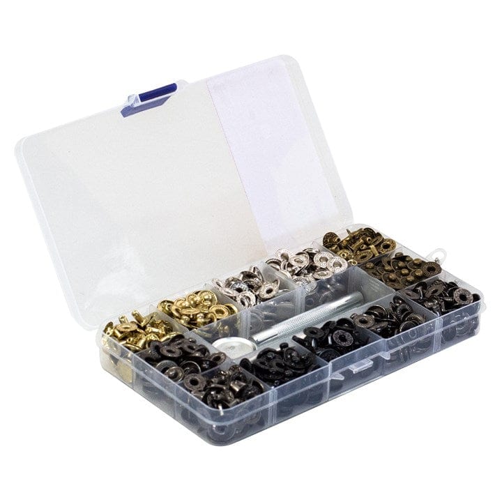 Amtech 150pcs Metal Press Stud Fastener Kit | ML Performance DIY & Power Tools