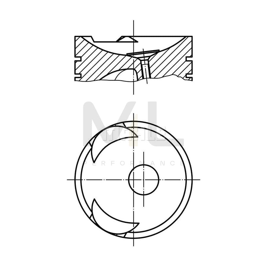 MAHLE ORIGINAL 127 58 00 Piston 120,65 mm, with piston ring carrier, without cooling duct | ML Performance Car Parts