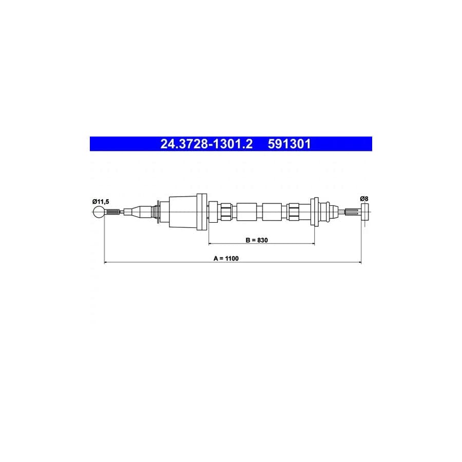 ATE 24.3728-1301.2 Clutch Cable